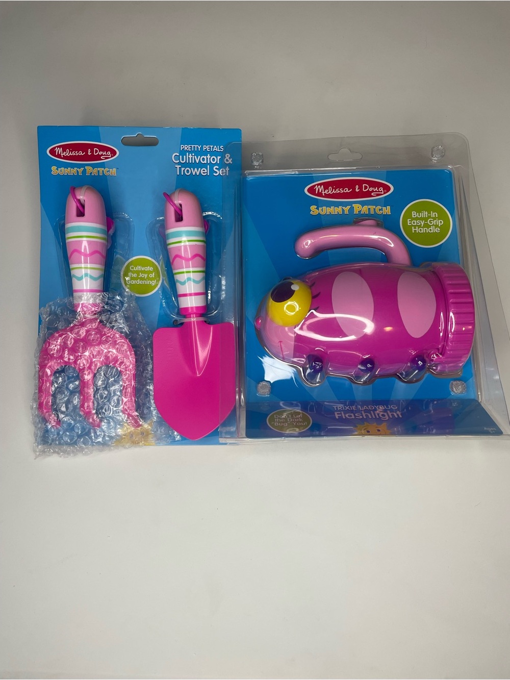 Melissa & Doug Pink Sunny Patch Gardening Tool Set with Pink Ladybug Flashlight